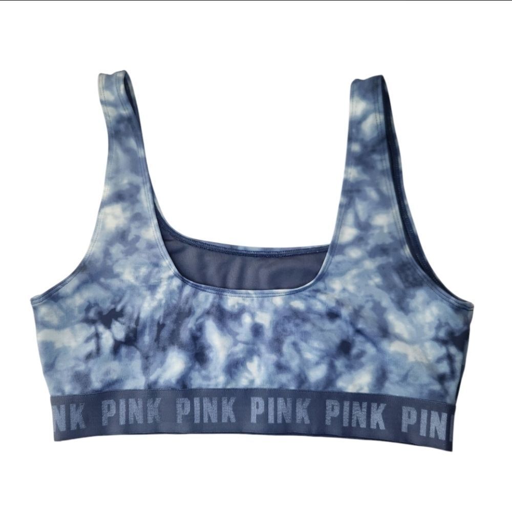 PINK Victoria's Secret Women Blue Tie-Dye Ultimate Sports Bra Size M - Picture 5 of 10